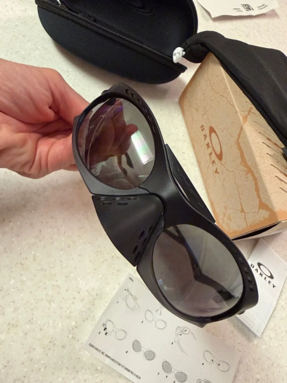 Oakley Black Sunglass Frame with Case and Accessories